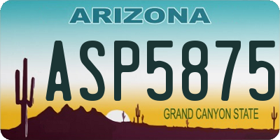 AZ license plate ASP5875