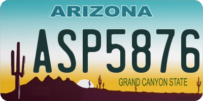 AZ license plate ASP5876
