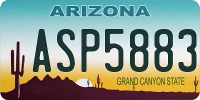 AZ license plate ASP5883