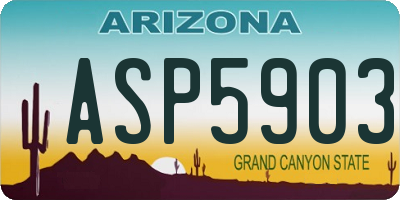 AZ license plate ASP5903