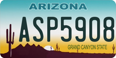 AZ license plate ASP5908