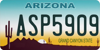 AZ license plate ASP5909