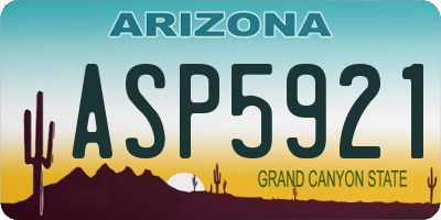 AZ license plate ASP5921