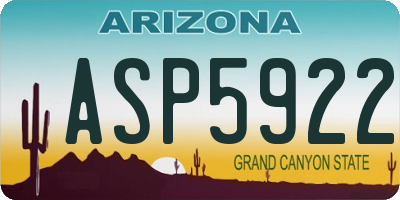 AZ license plate ASP5922