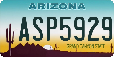 AZ license plate ASP5929