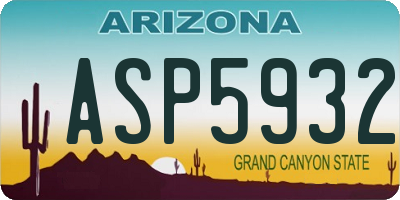 AZ license plate ASP5932