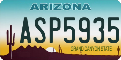 AZ license plate ASP5935