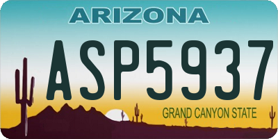 AZ license plate ASP5937