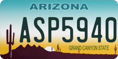 AZ license plate ASP5940