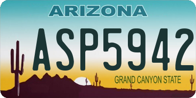 AZ license plate ASP5942