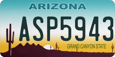 AZ license plate ASP5943
