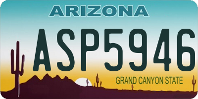 AZ license plate ASP5946