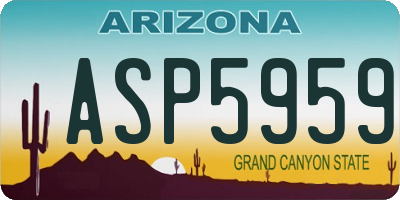 AZ license plate ASP5959