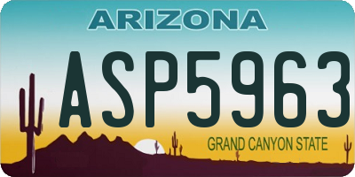 AZ license plate ASP5963
