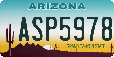 AZ license plate ASP5978