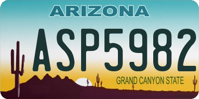 AZ license plate ASP5982