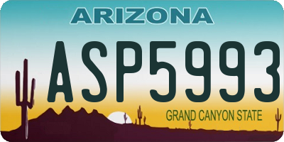 AZ license plate ASP5993
