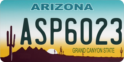 AZ license plate ASP6023