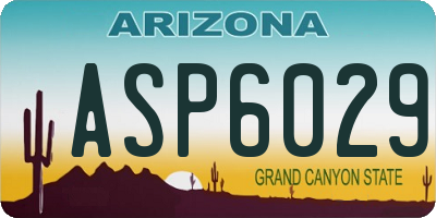 AZ license plate ASP6029