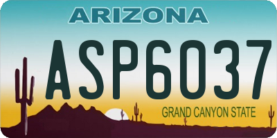AZ license plate ASP6037