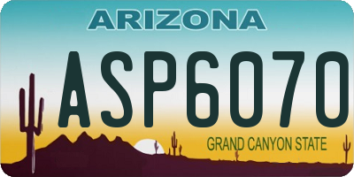AZ license plate ASP6070
