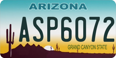 AZ license plate ASP6072