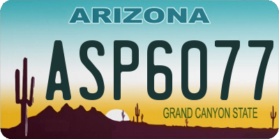 AZ license plate ASP6077