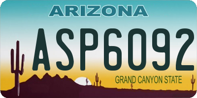 AZ license plate ASP6092