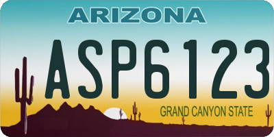 AZ license plate ASP6123