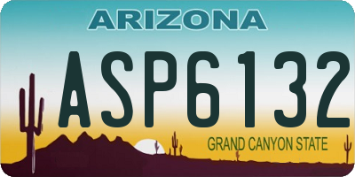 AZ license plate ASP6132