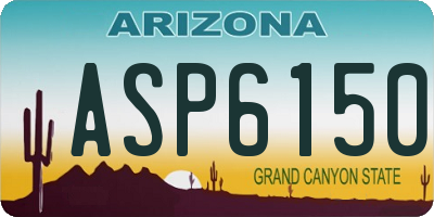 AZ license plate ASP6150
