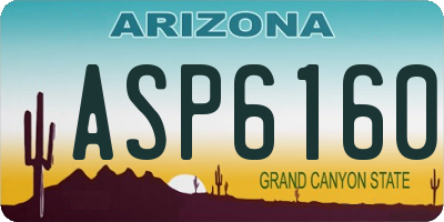 AZ license plate ASP6160
