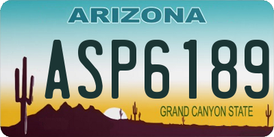 AZ license plate ASP6189