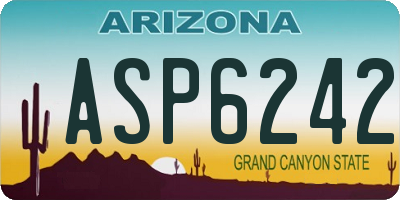 AZ license plate ASP6242