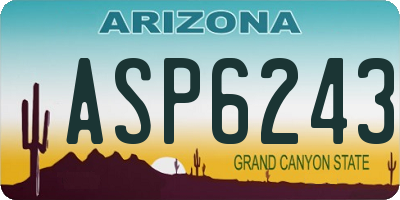 AZ license plate ASP6243