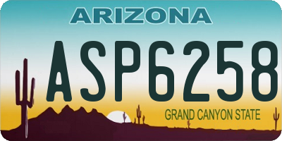 AZ license plate ASP6258