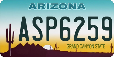 AZ license plate ASP6259