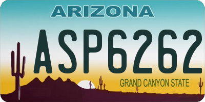 AZ license plate ASP6262