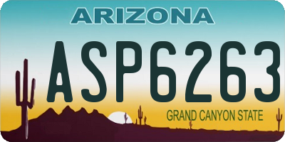 AZ license plate ASP6263