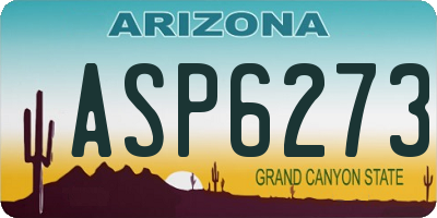 AZ license plate ASP6273
