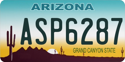 AZ license plate ASP6287