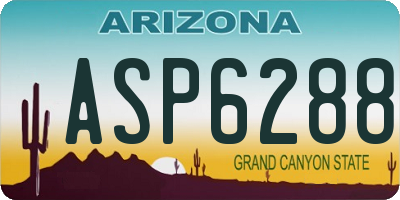 AZ license plate ASP6288