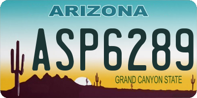 AZ license plate ASP6289