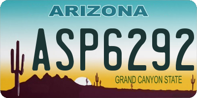 AZ license plate ASP6292
