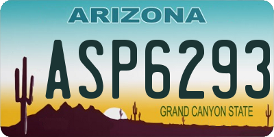 AZ license plate ASP6293