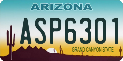 AZ license plate ASP6301