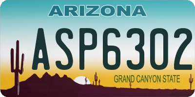 AZ license plate ASP6302