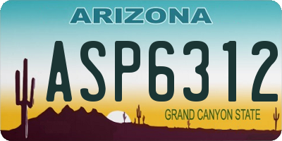 AZ license plate ASP6312