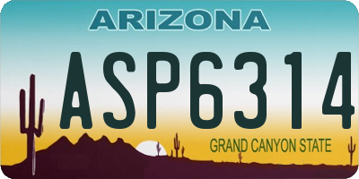 AZ license plate ASP6314