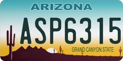 AZ license plate ASP6315